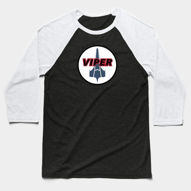 Battlestar Galactica Viper MK II Legacy Patch Baseball T-Shirt by marat